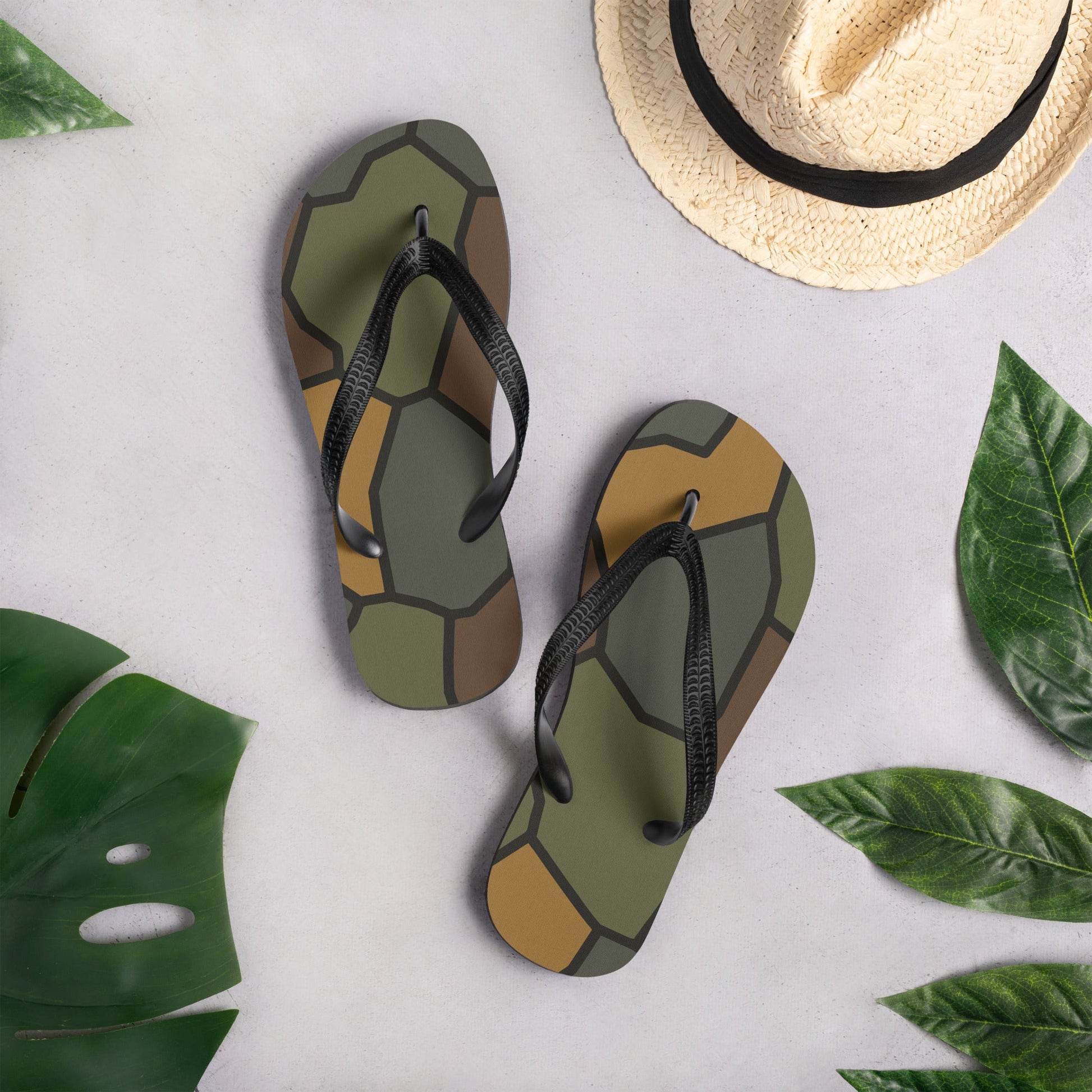 German WWI Turtle Shell Stahlhelm CAMO Flip-Flops