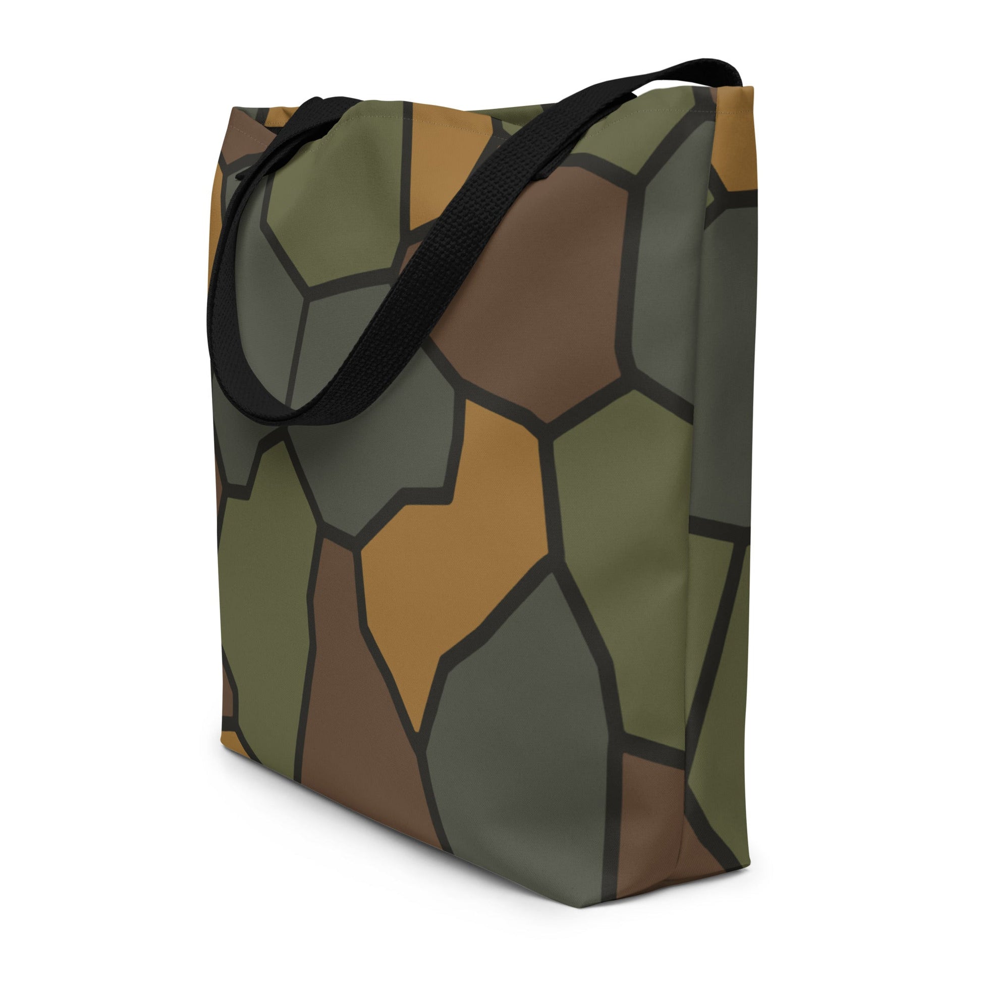 German World War I Turtle Shell Stahlhelm Helmet CAMO Large Tote Bag