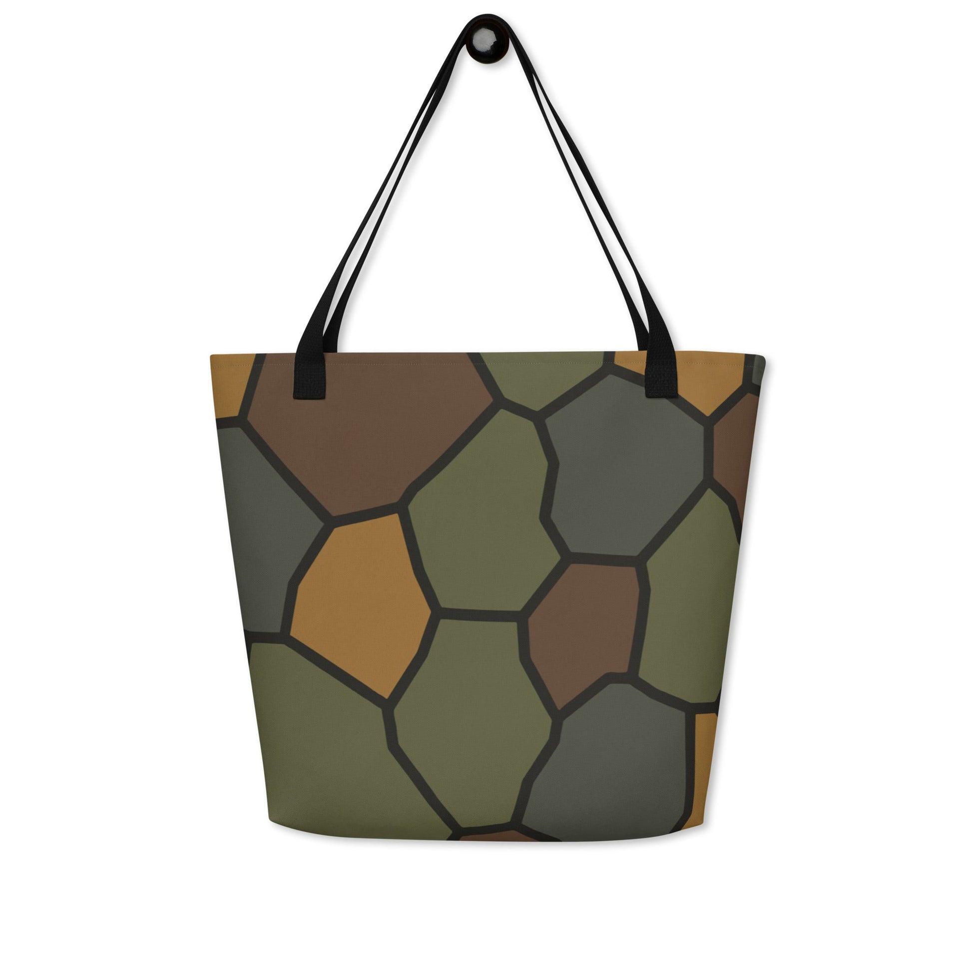 German World War I Turtle Shell Stahlhelm Helmet CAMO Large Tote Bag