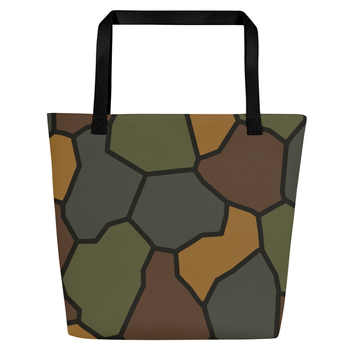 German World War I Turtle Shell Stahlhelm Helmet CAMO Large Tote Bag