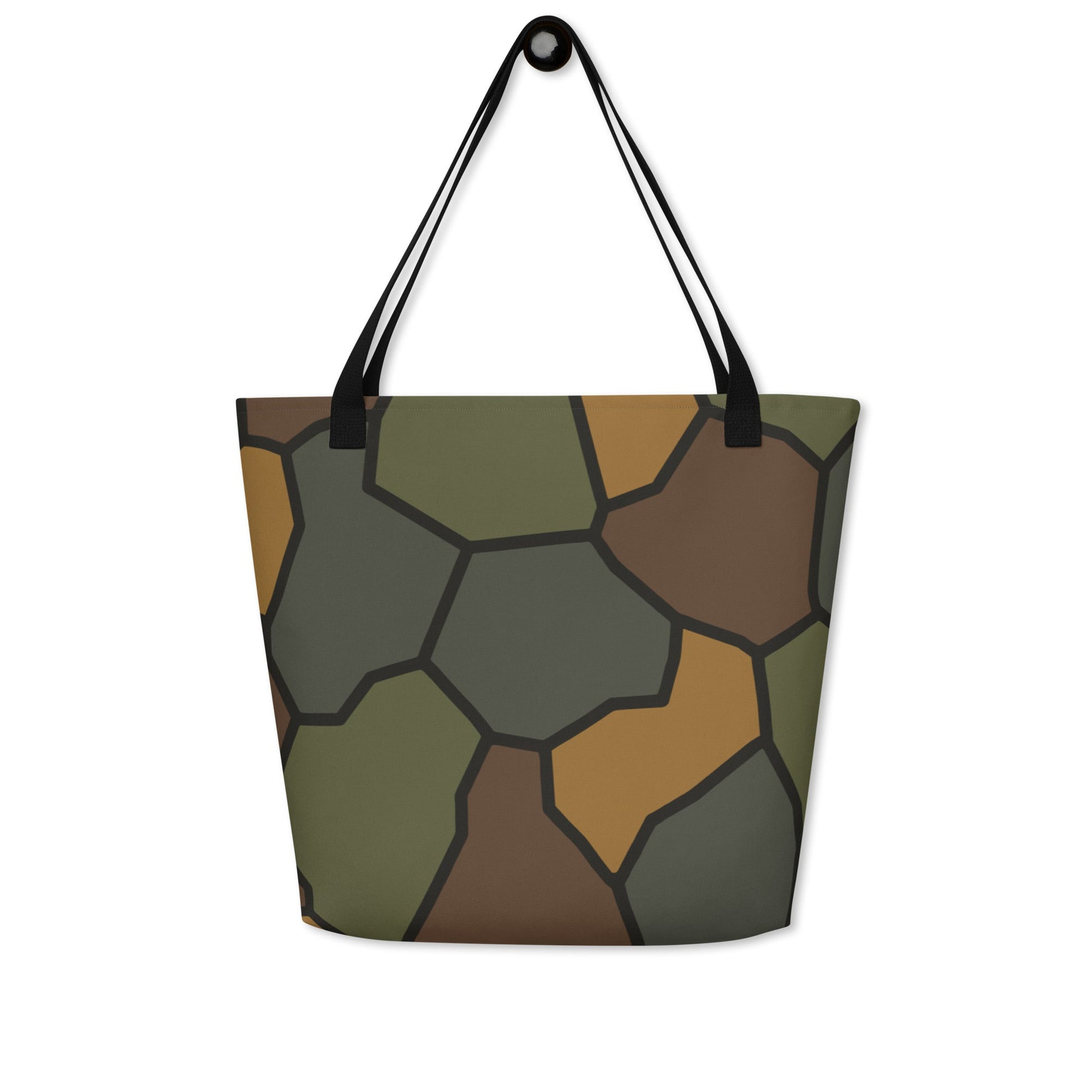 German World War I Turtle Shell Stahlhelm Helmet CAMO Large Tote Bag