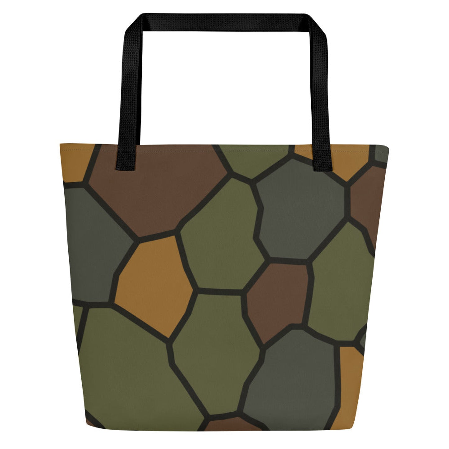 German World War I Turtle Shell Stahlhelm Helmet CAMO Large Tote Bag