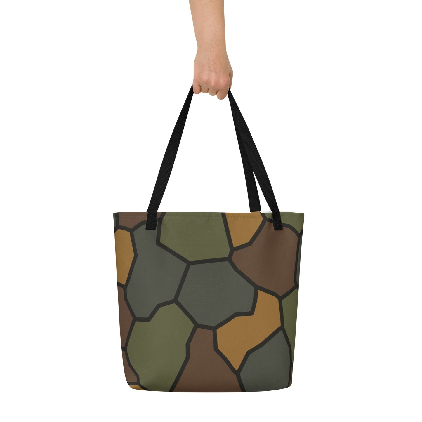 German World War I Turtle Shell Stahlhelm Helmet CAMO Large Tote Bag