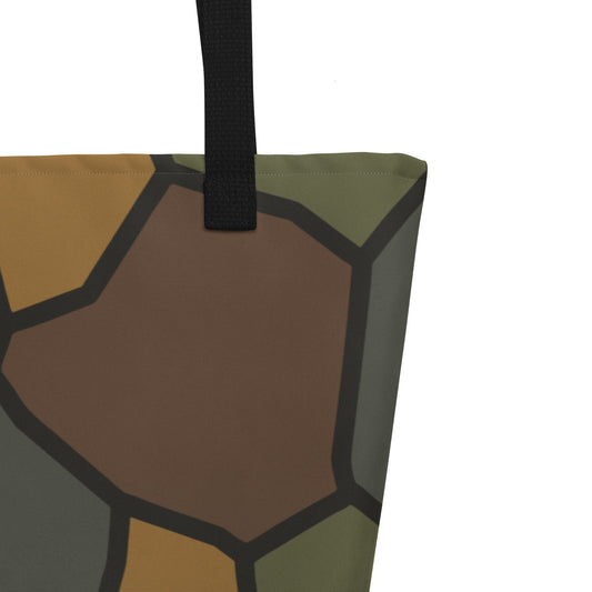 German WWI Turtle Shell Stahlhelm CAMO Large Tote Bag