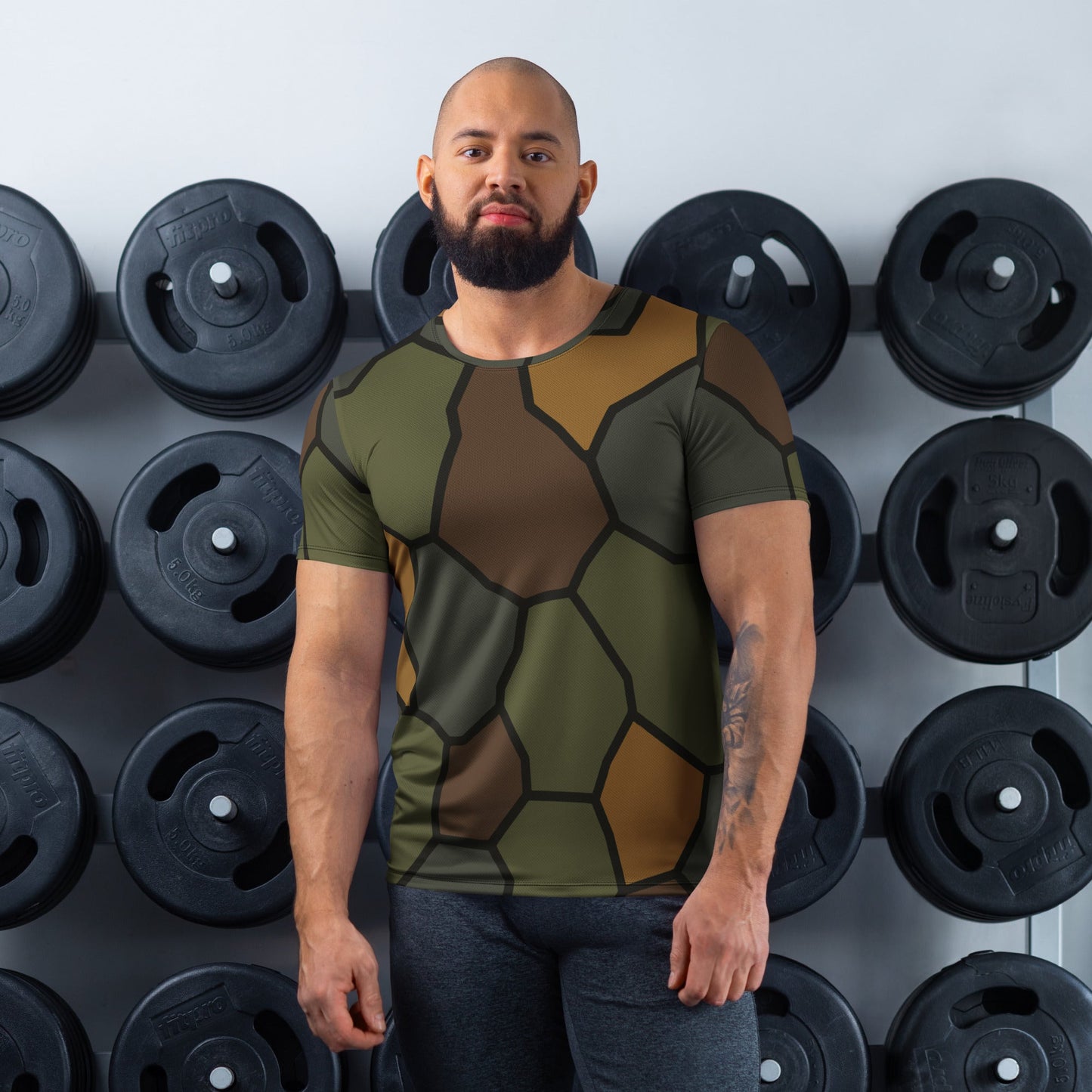 German WWI Turtle Shell Stahlhelm CAMO Mens Athletic T-Shirt - XS