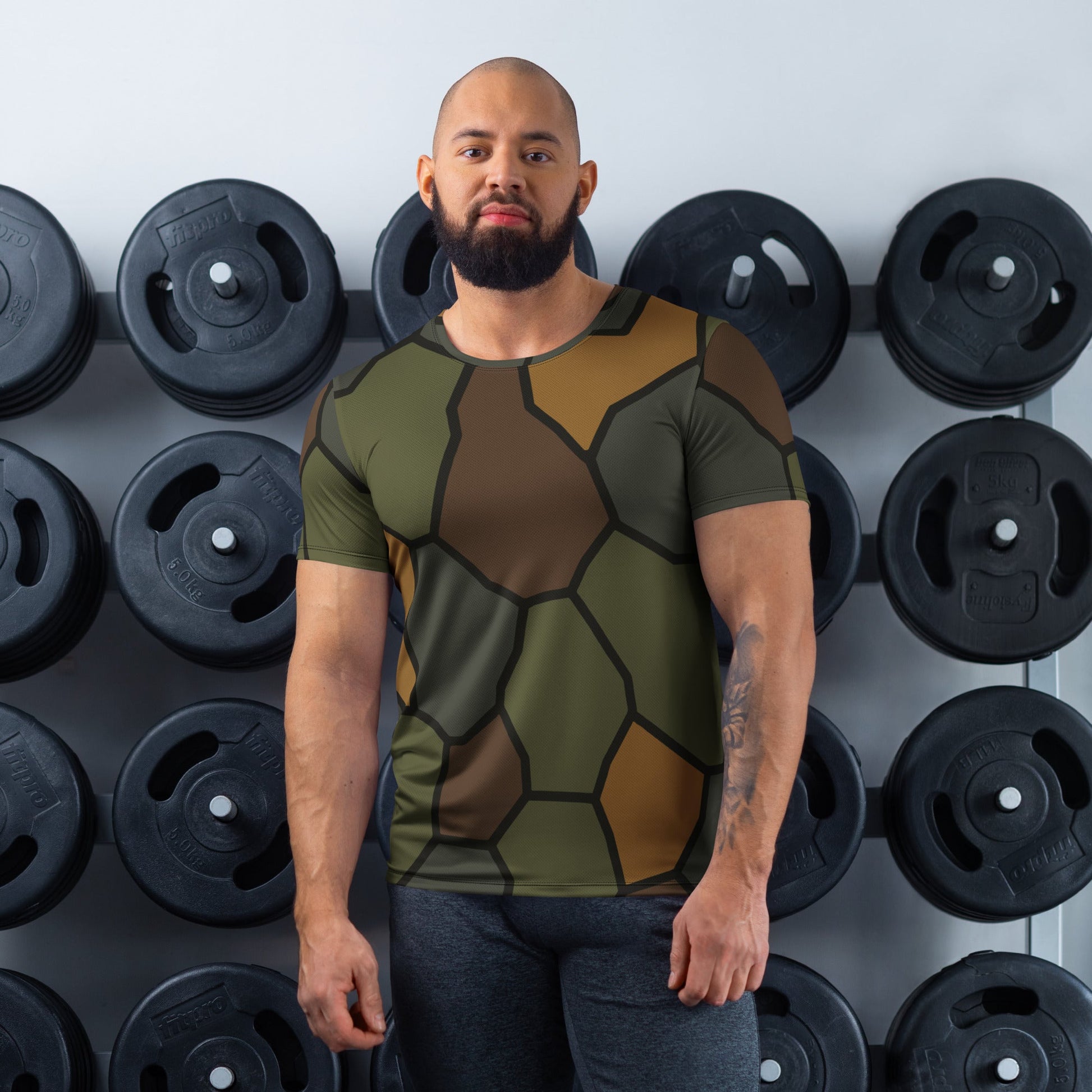 German WWI Turtle Shell Stahlhelm CAMO Mens Athletic T-Shirt - XS