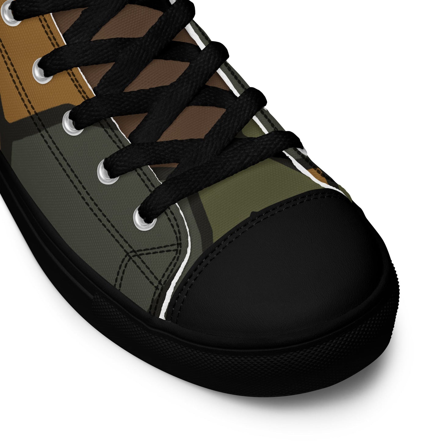 German World War I Turtle Shell Stahlhelm Helmet CAMO Mens High-Top Canvas Shoes