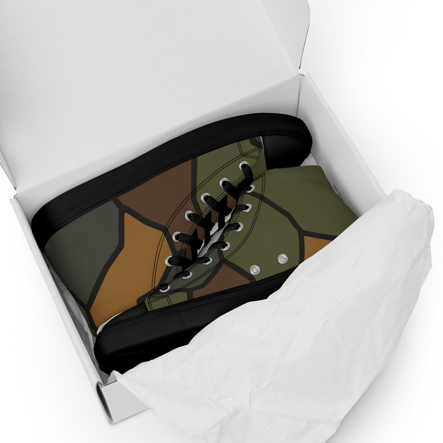 German World War I Turtle Shell Stahlhelm Helmet CAMO Mens High-Top Canvas Shoes