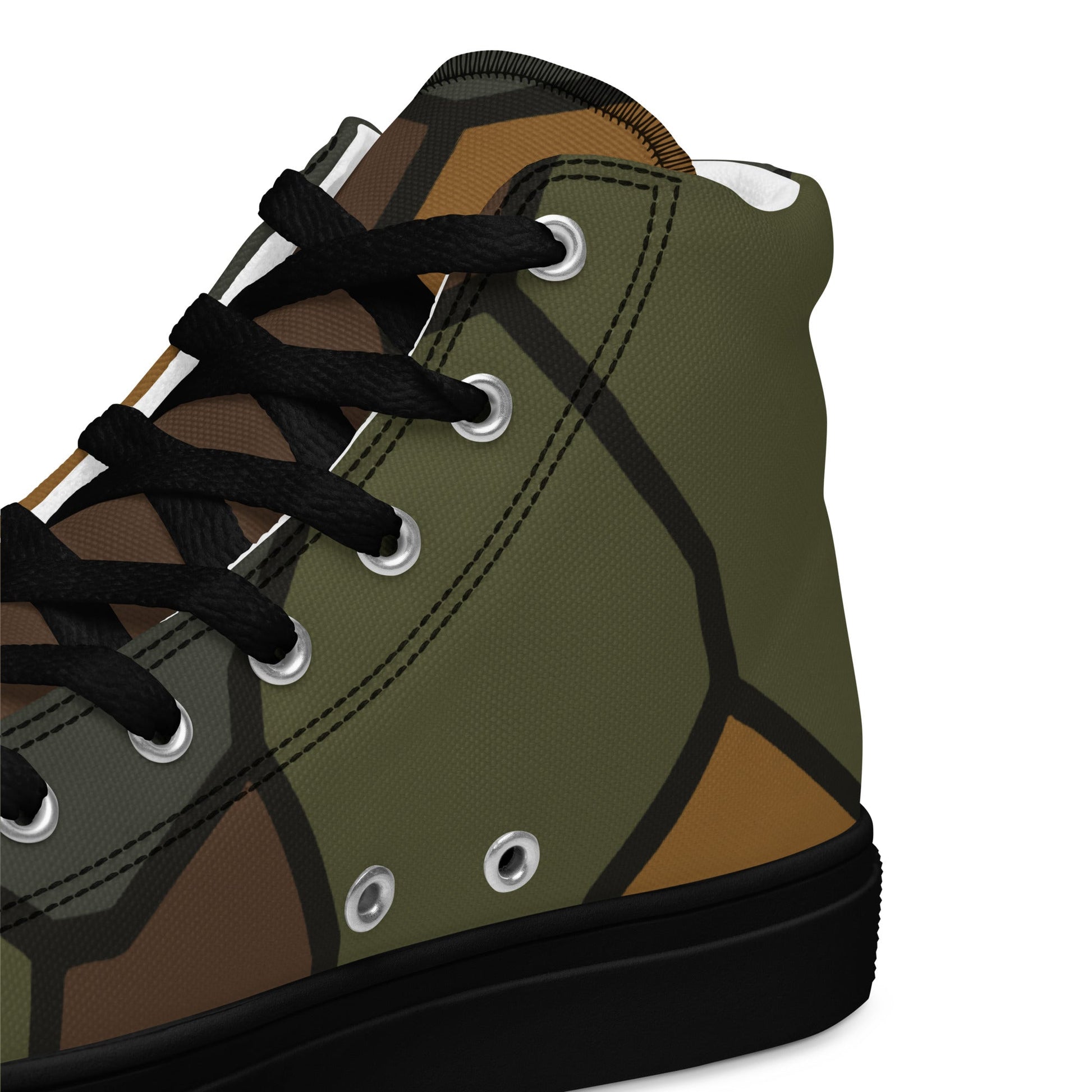 German World War I Turtle Shell Stahlhelm Helmet CAMO Mens High-Top Canvas Shoes