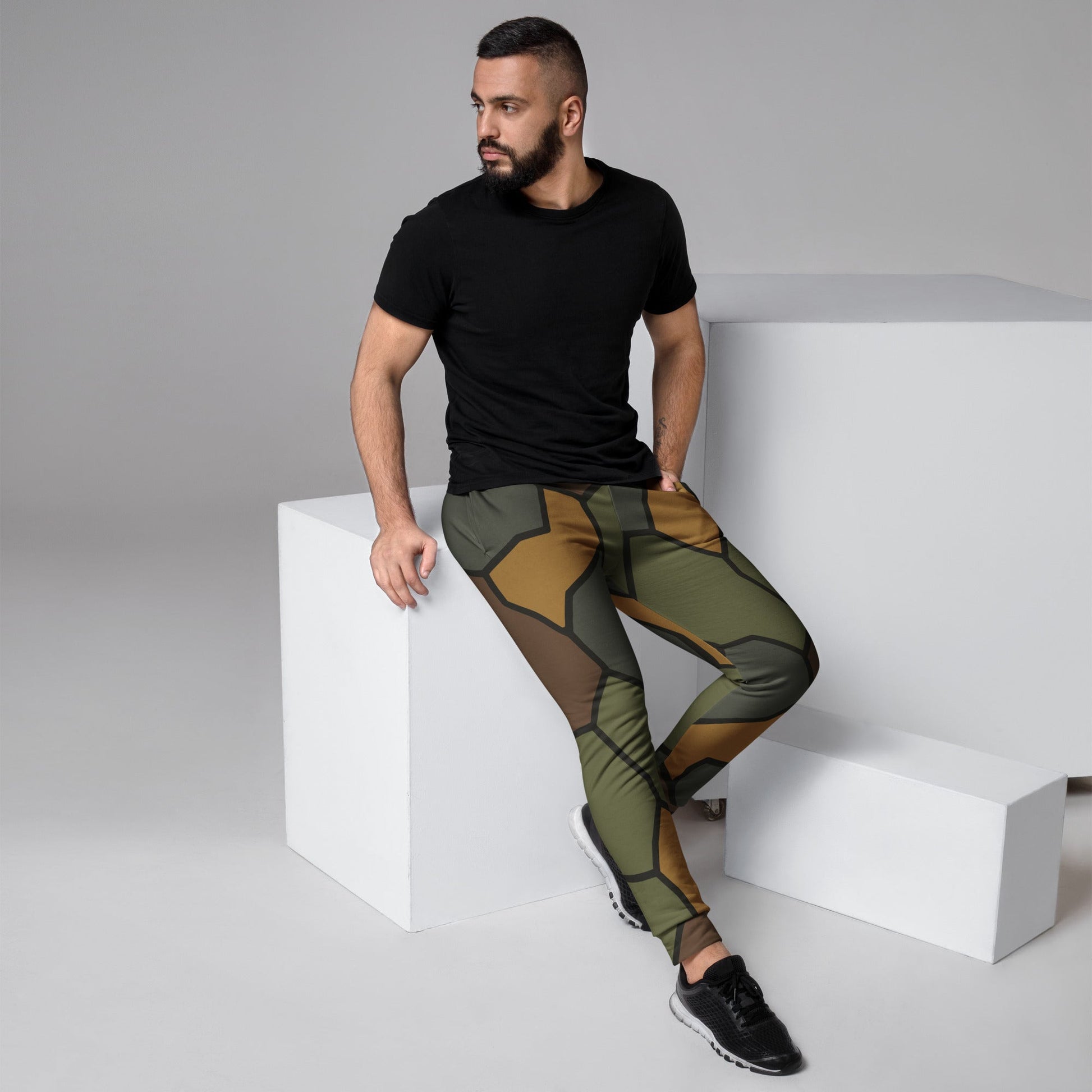 German WWI Turtle Shell Stahlhelm CAMO Mens Joggers - XS