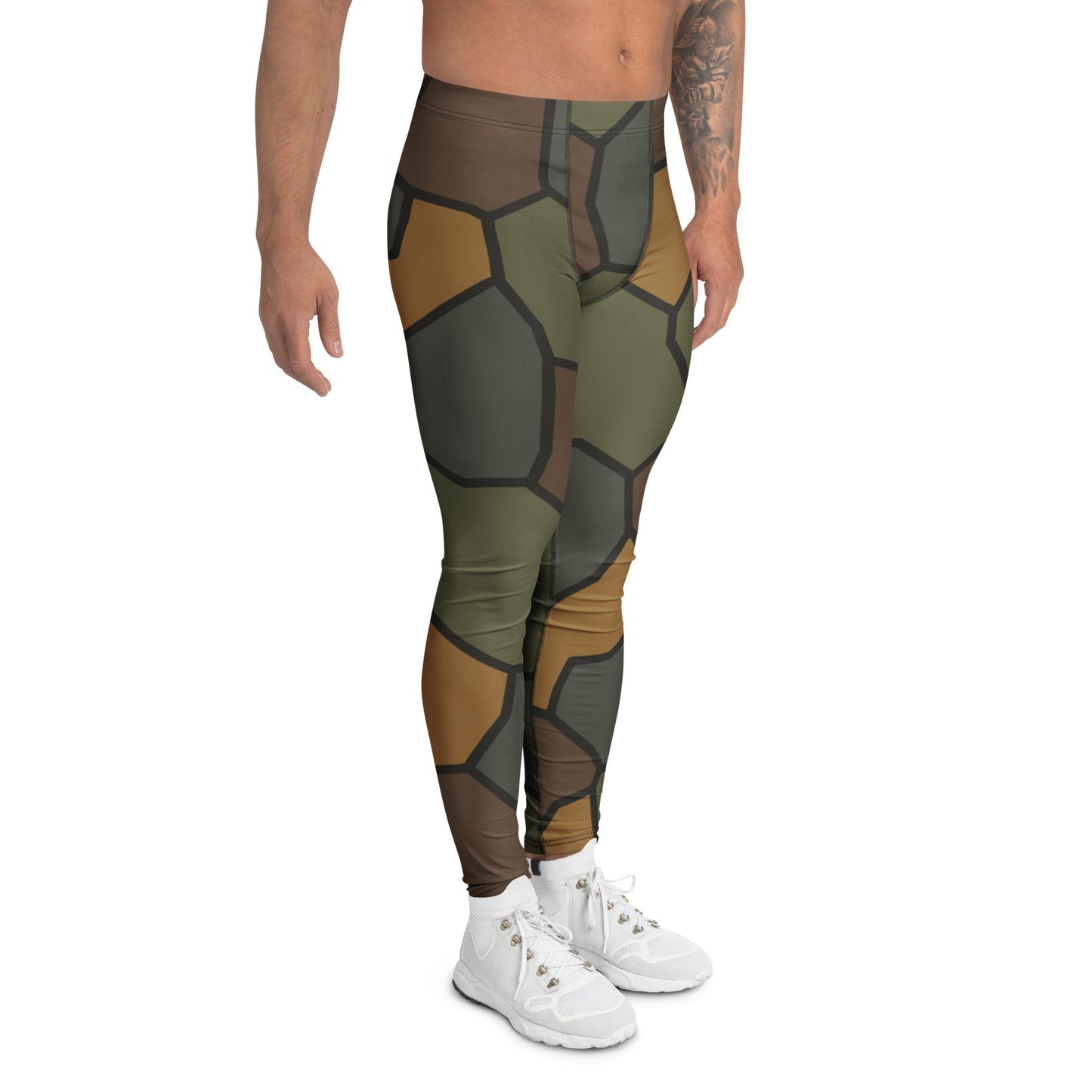 German WWI Turtle Shell Stahlhelm CAMO Mens Leggings