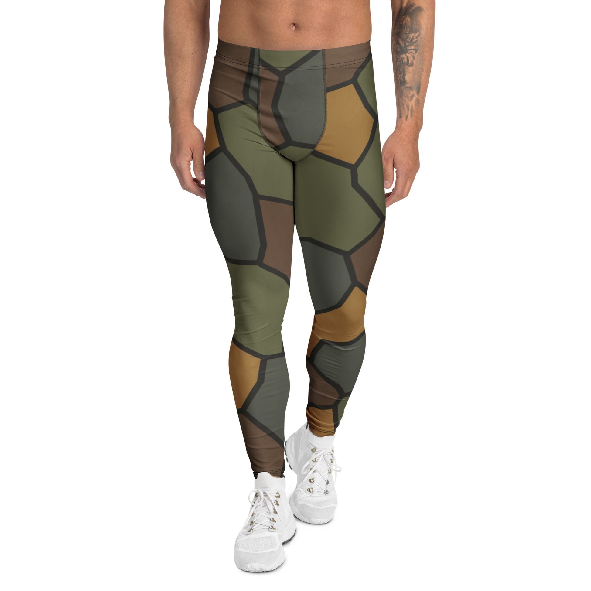 German WWI Turtle Shell Stahlhelm CAMO Mens Leggings - XS