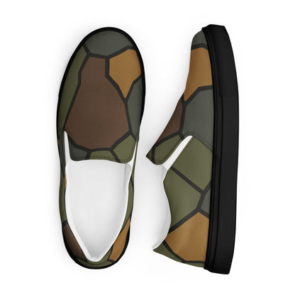 German WWI Turtle Shell Stahlhelm CAMO Mens Slip-On Canvas Shoes