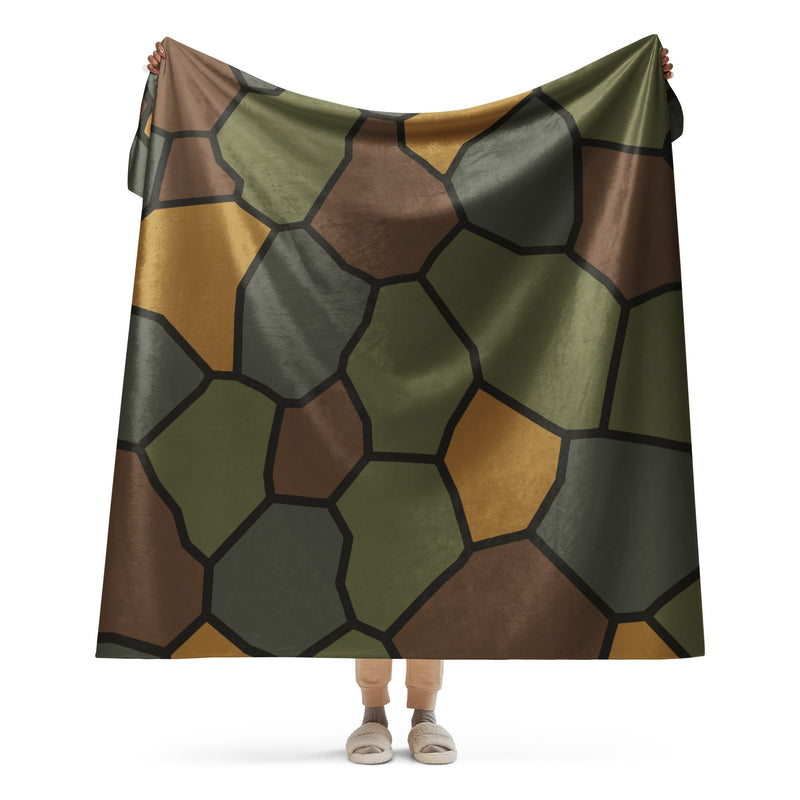 Turtle Shell Stahlhelm CAMO Sherpa Blanket - 60″×80″