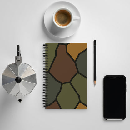German World War I Turtle Shell Stahlhelm Helmet CAMO Spiral Notebook