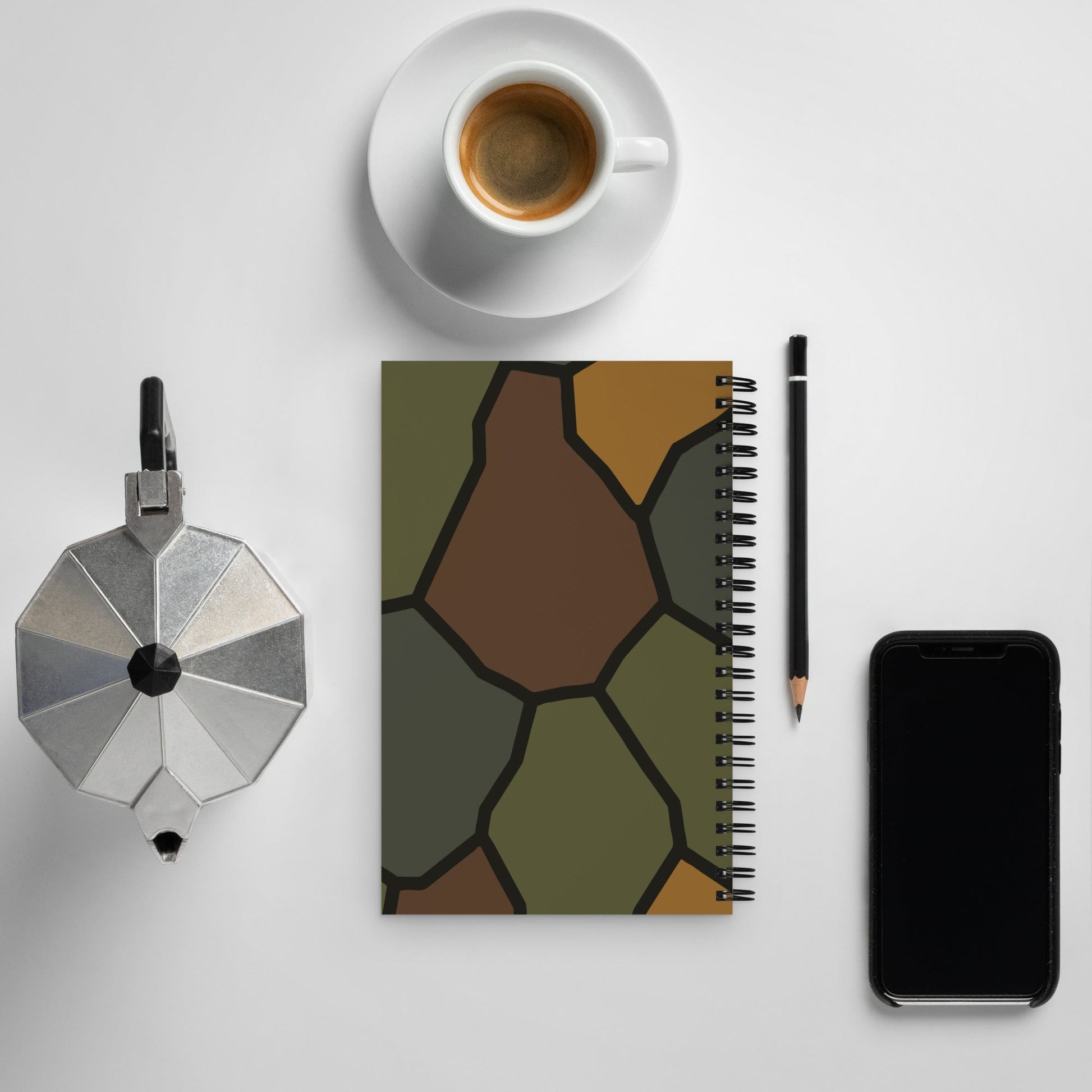 German World War I Turtle Shell Stahlhelm Helmet CAMO Spiral Notebook