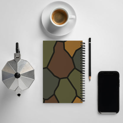 German World War I Turtle Shell Stahlhelm Helmet CAMO Spiral Notebook