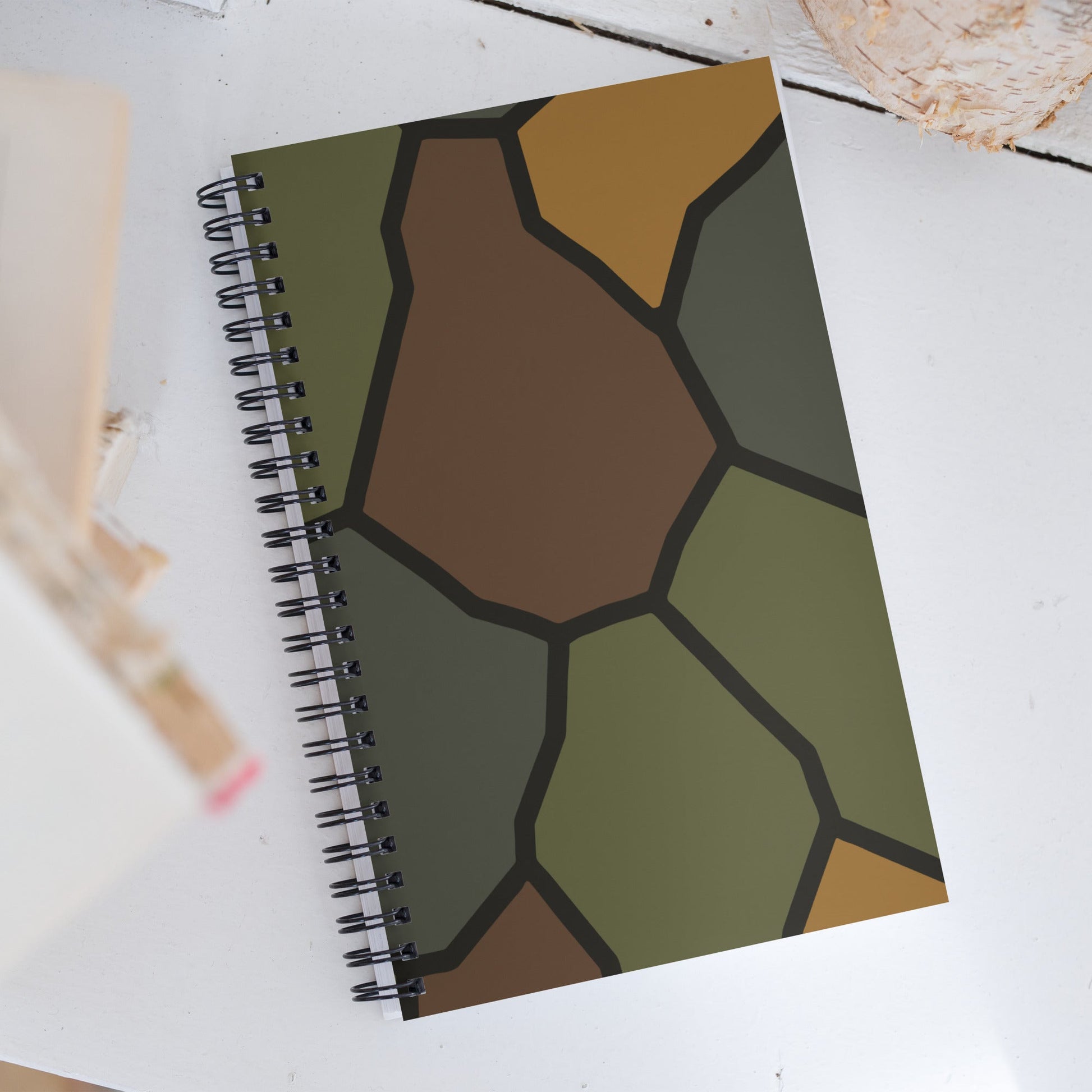 German World War I Turtle Shell Stahlhelm Helmet CAMO Spiral Notebook