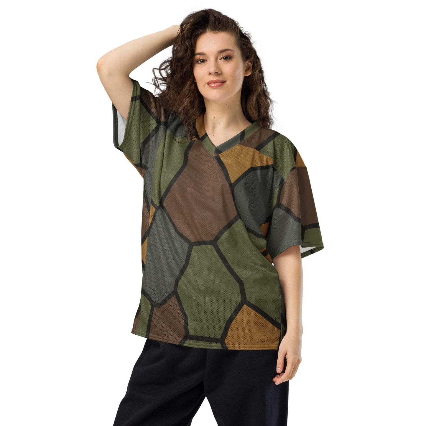 German WWI Turtle Shell Stahlhelm CAMO Unisex American Football Jersey