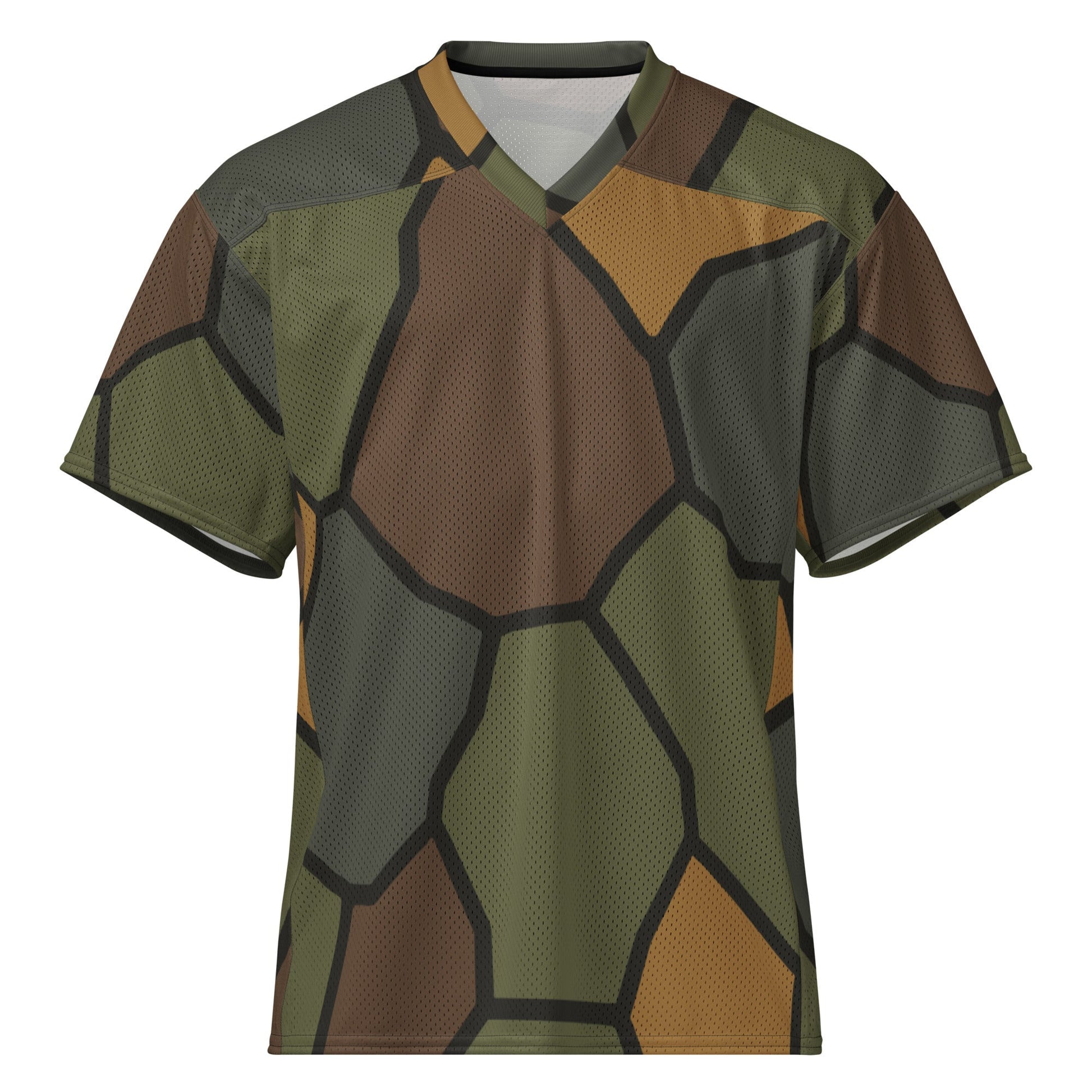 German WWI Turtle Shell Stahlhelm CAMO Unisex American Football Jersey - XS