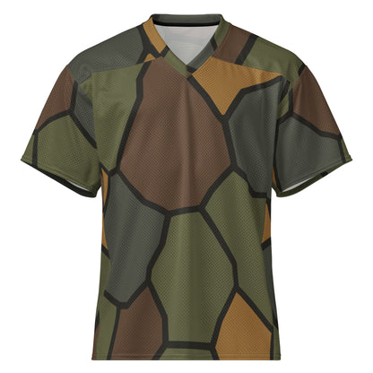 German WWI Turtle Shell Stahlhelm CAMO Unisex American Football Jersey - XS