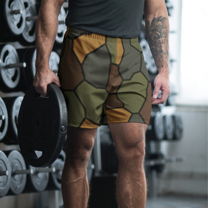 German World War I Turtle Shell Stahlhelm Helmet CAMO Unisex Athletic Long Shorts - 2XS