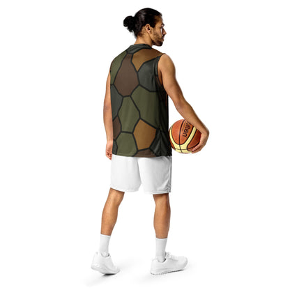 German World War I Turtle Shell Stahlhelm Helmet CAMO Unisex Basketball Jersey