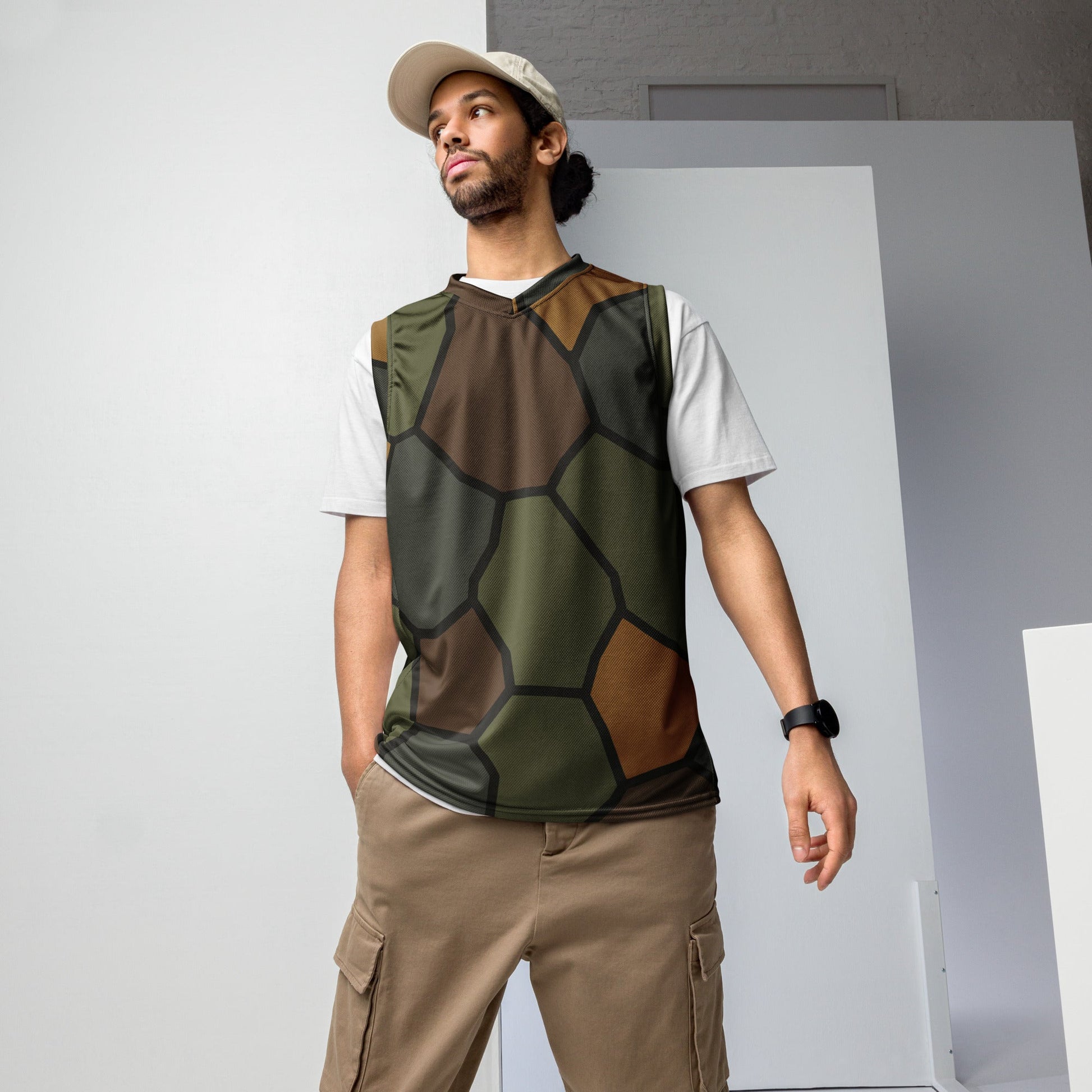 German World War I Turtle Shell Stahlhelm Helmet CAMO Unisex Basketball Jersey - 2XS