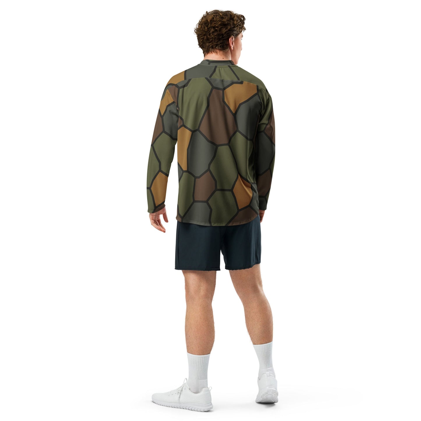 German World War I Turtle Shell Stahlhelm Helmet CAMO Unisex Hockey Fan Jersey