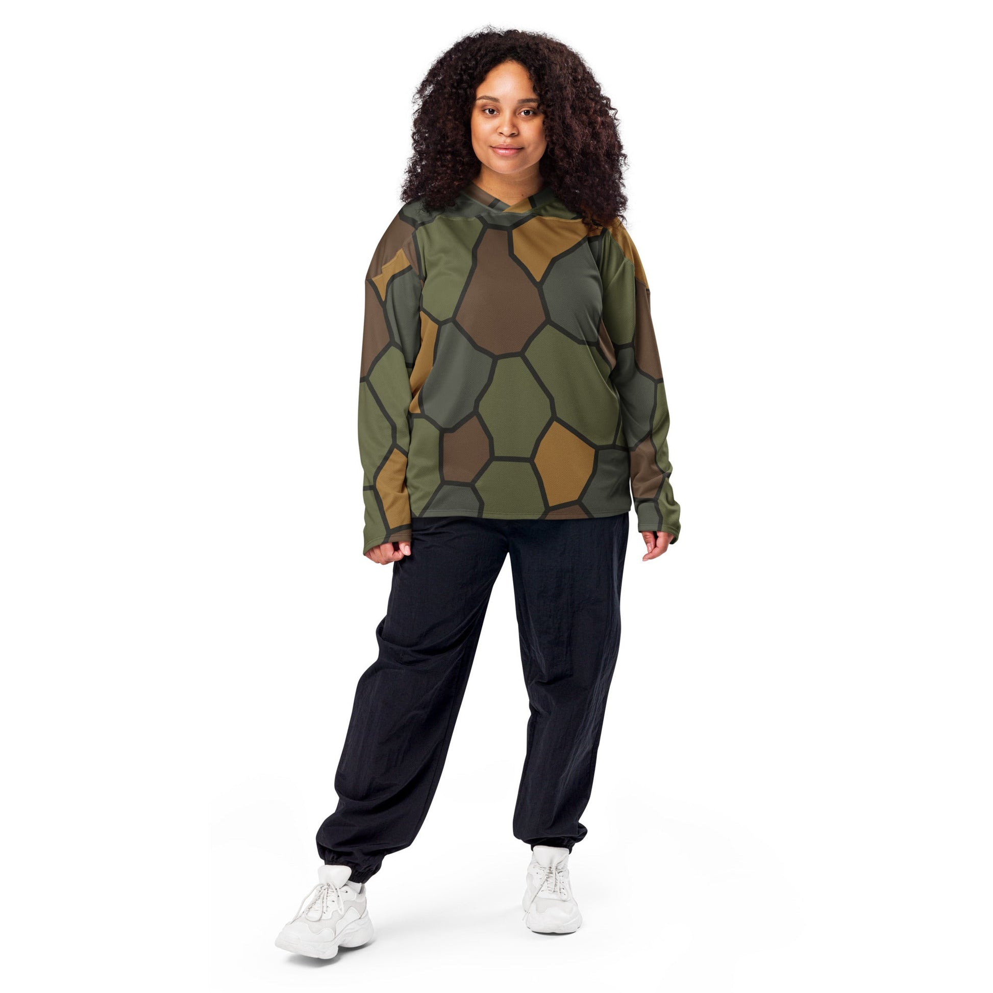 German World War I Turtle Shell Stahlhelm Helmet CAMO Unisex Hockey Fan Jersey