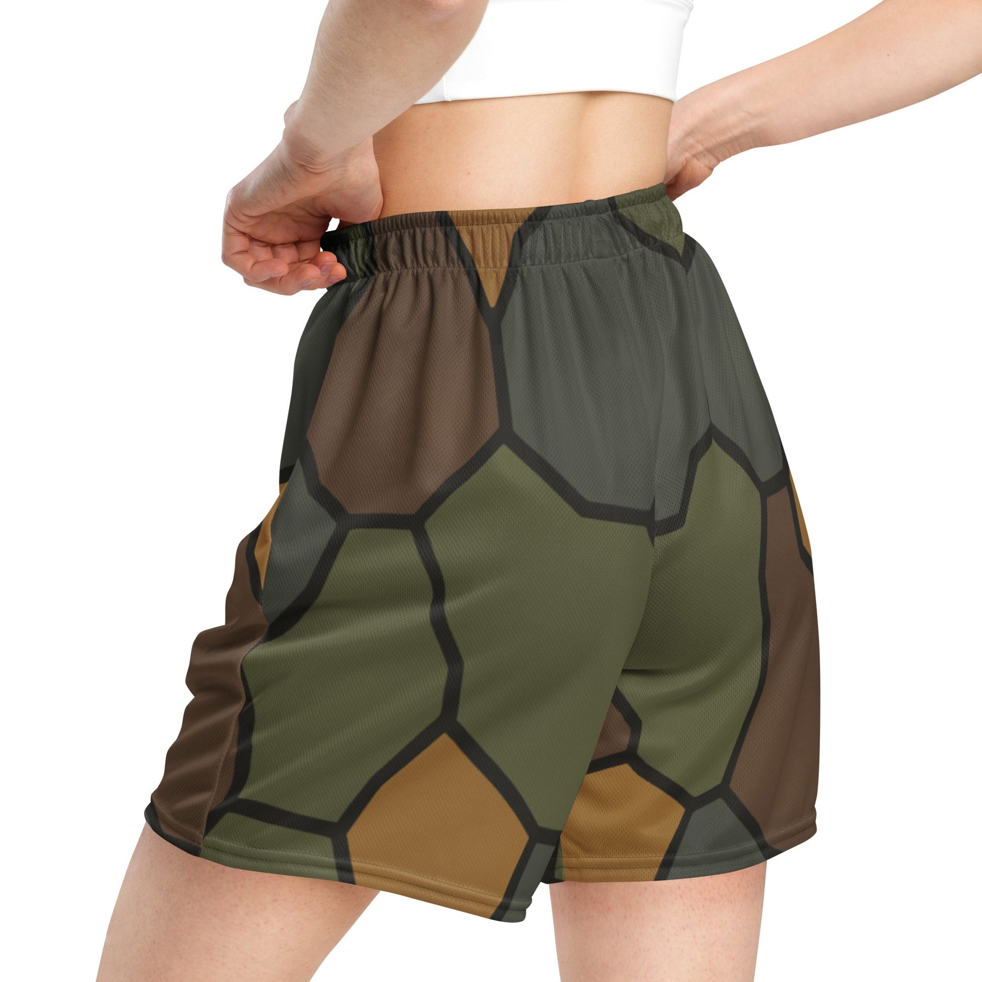 German World War I Turtle Shell Stahlhelm Helmet CAMO Unisex Mesh Shorts