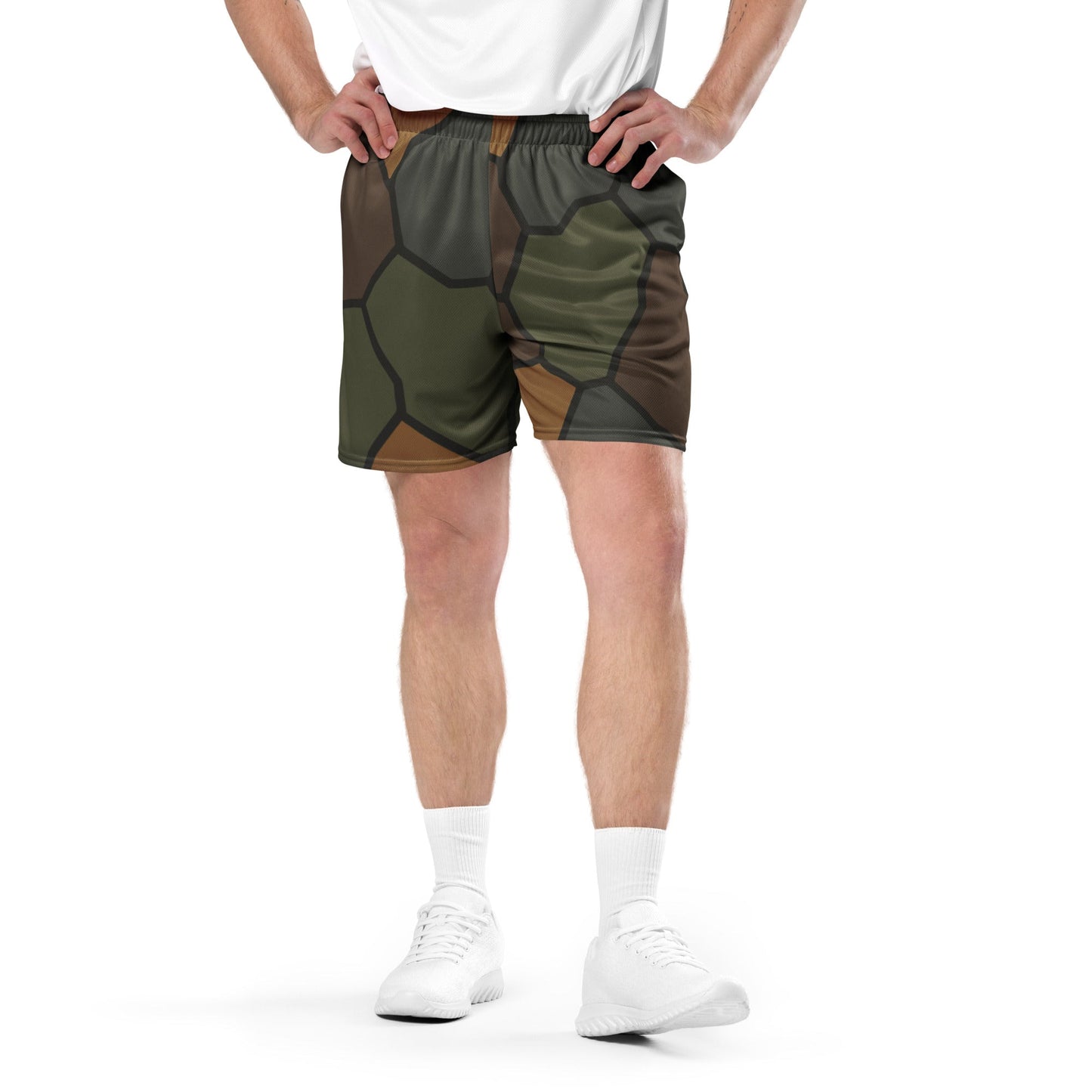 German World War I Turtle Shell Stahlhelm Helmet CAMO Unisex Mesh Shorts