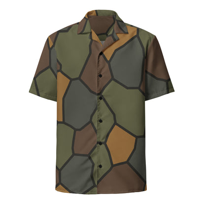 German World War I Stahlhelm Helmet CAMO Unisex Short-Sleeve Button Shirt