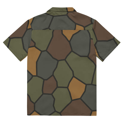German World War I Stahlhelm Helmet CAMO Unisex Short-Sleeve Button Shirt