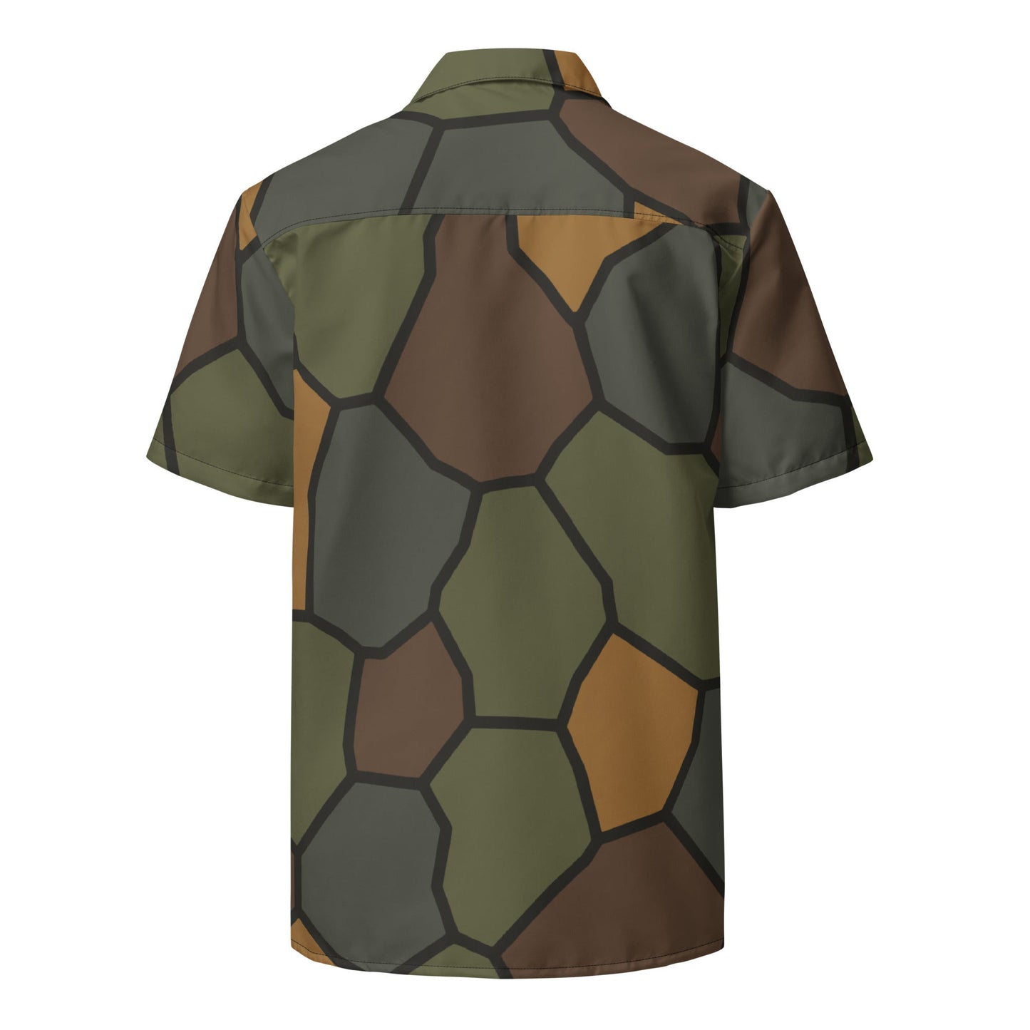 German World War I Stahlhelm Helmet CAMO Unisex Short-Sleeve Button Shirt