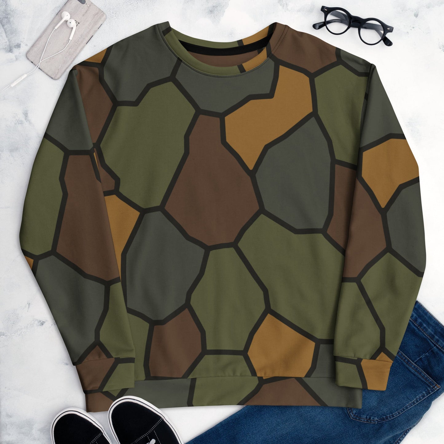 German WWI Turtle Shell Stahlhelm CAMO Unisex Sweatshirt