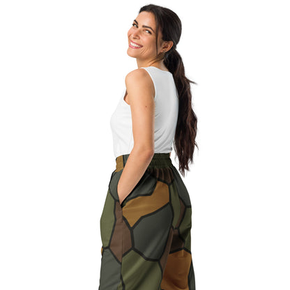 German WWI Turtle Shell Stahlhelm CAMO Unisex Wide-Leg Joggers