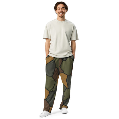 German WWI Turtle Shell Stahlhelm CAMO Unisex Wide-Leg Joggers