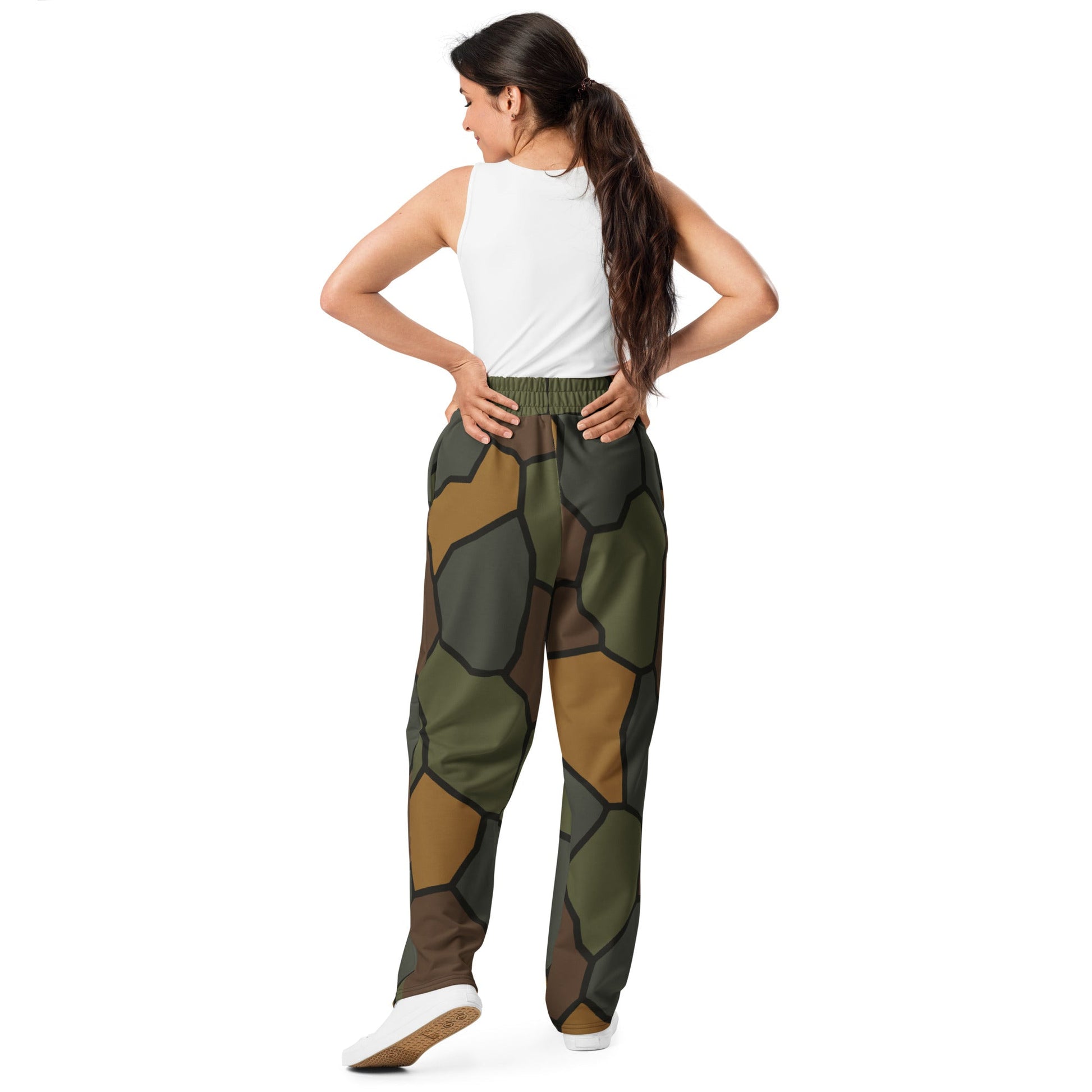 German WWI Turtle Shell Stahlhelm CAMO Unisex Wide-Leg Joggers