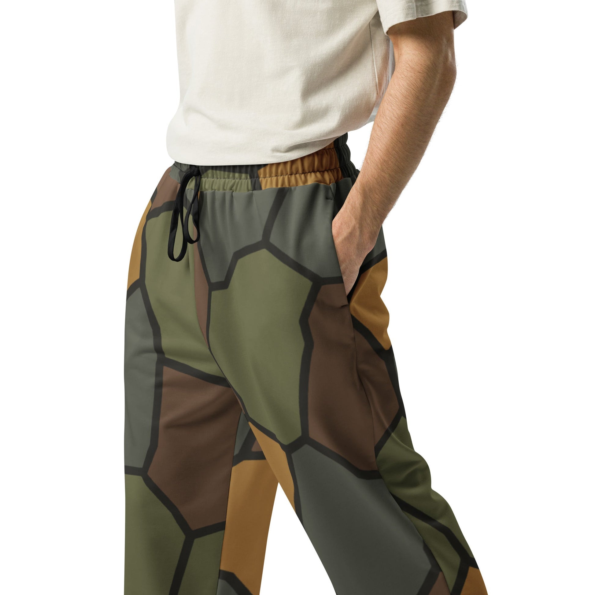 German WWI Turtle Shell Stahlhelm CAMO Unisex Wide-Leg Joggers