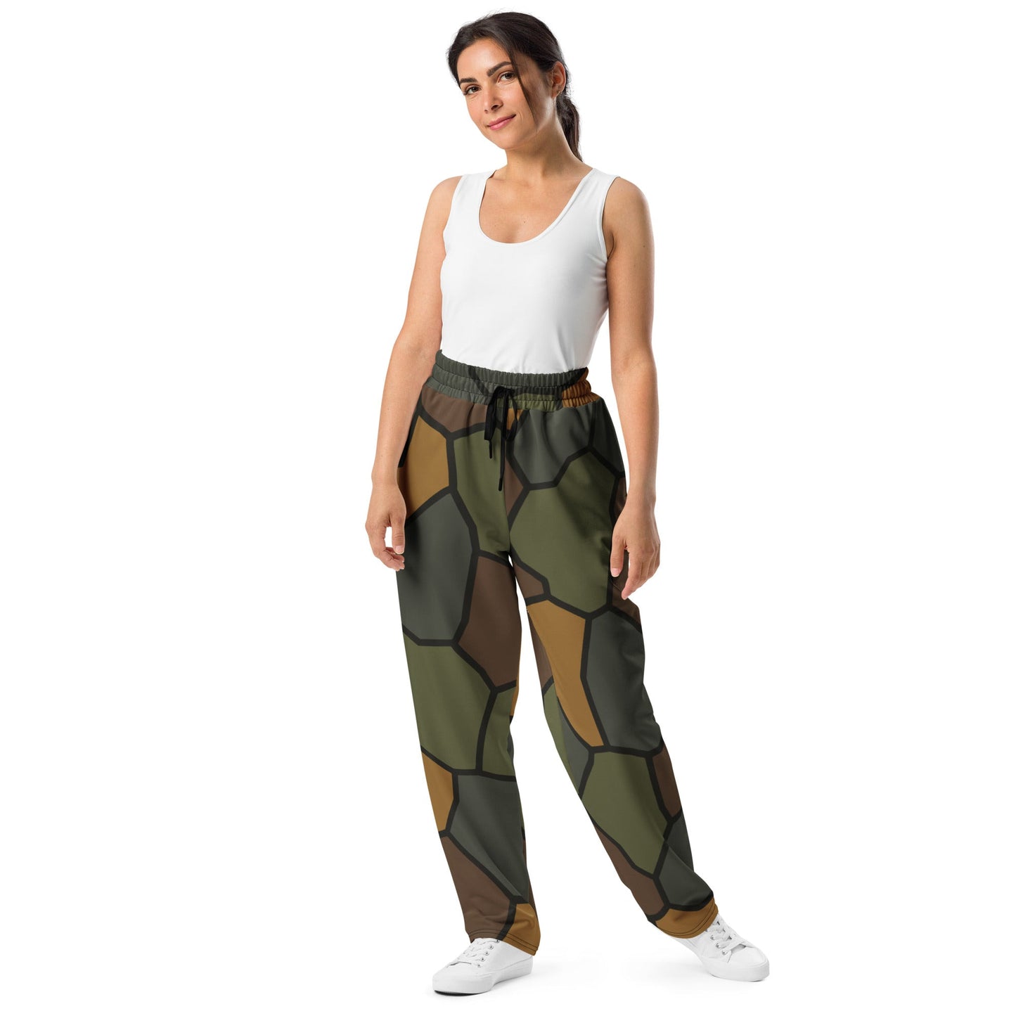 German WWI Turtle Shell Stahlhelm CAMO Unisex Wide-Leg Joggers