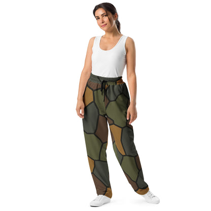 German WWI Turtle Shell Stahlhelm CAMO Unisex Wide-Leg Joggers