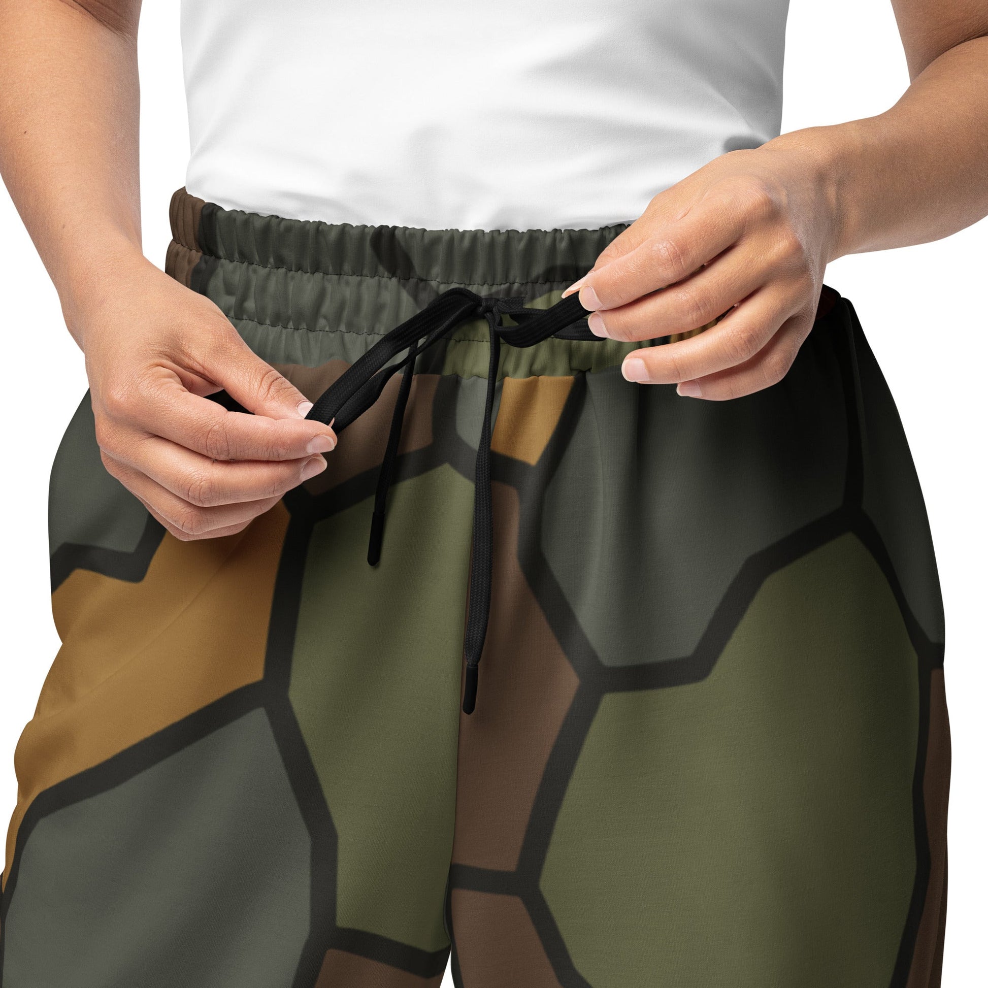German WWI Turtle Shell Stahlhelm CAMO Unisex Wide-Leg Joggers