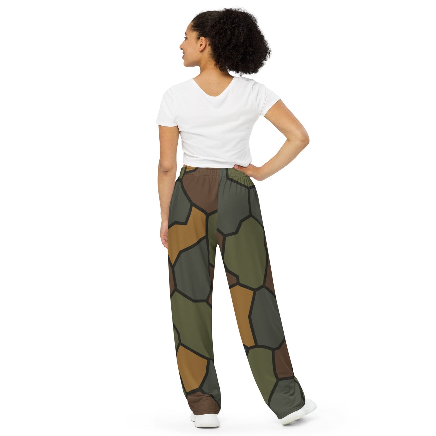 German World War I Turtle Shell Stahlhelm Helmet CAMO Unisex Wide-Leg Leisure Pants
