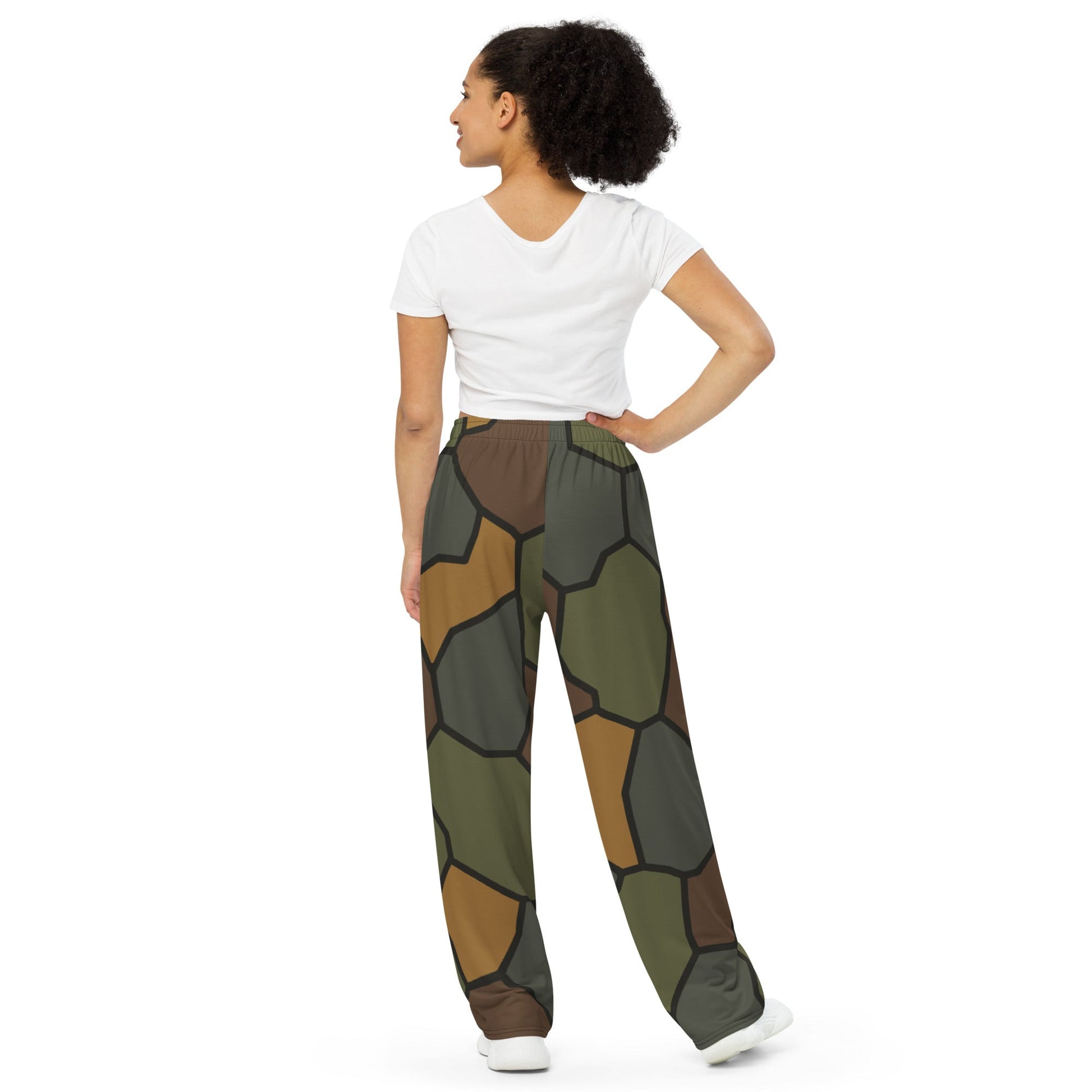 German World War I Turtle Shell Stahlhelm Helmet CAMO Unisex Wide-Leg Leisure Pants