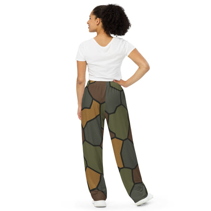 German World War I Turtle Shell Stahlhelm Helmet CAMO Unisex Wide-Leg Leisure Pants