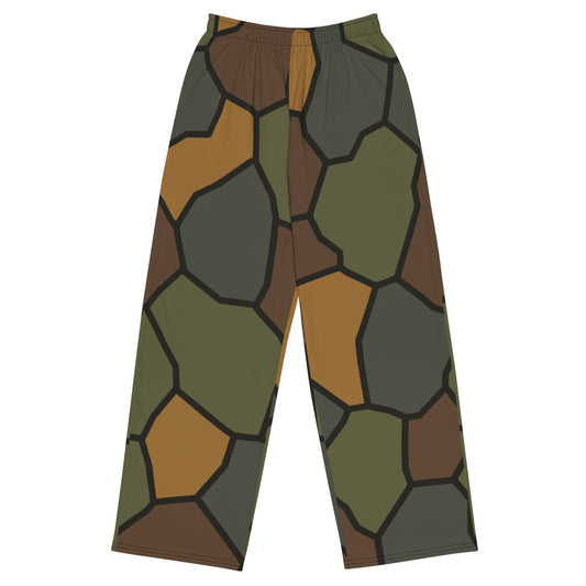 German World War I Stahlhelm Helmet CAMO Unisex Wide-Leg Leisure Pants - 2XS
