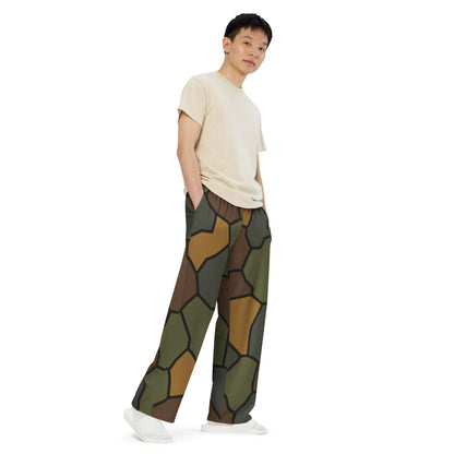 German World War I Turtle Shell Stahlhelm Helmet CAMO Unisex Wide-Leg Leisure Pants