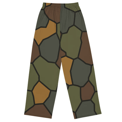 German World War I Turtle Shell Stahlhelm Helmet CAMO Unisex Wide-Leg Leisure Pants