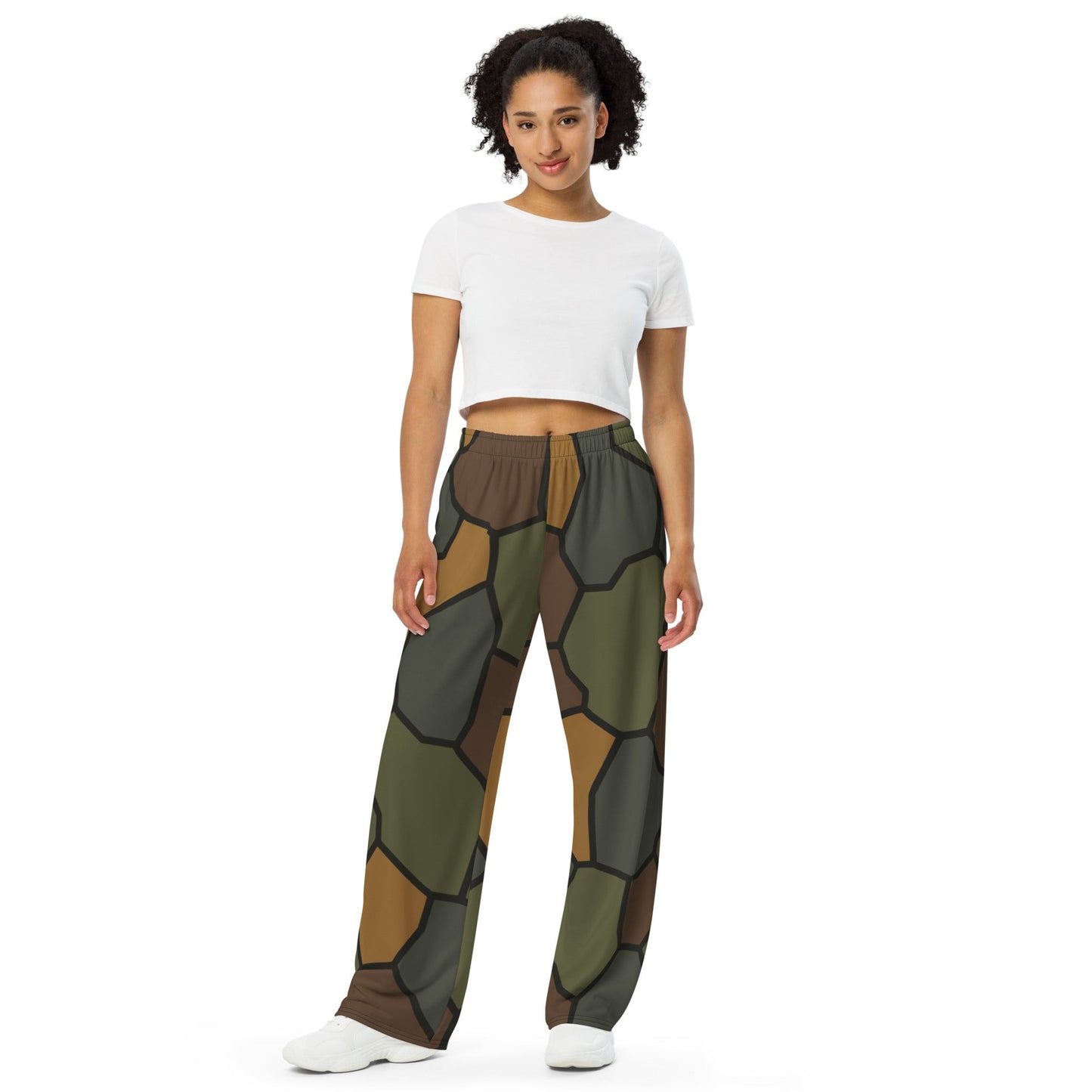 German World War I Turtle Shell Stahlhelm Helmet CAMO Unisex Wide-Leg Leisure Pants